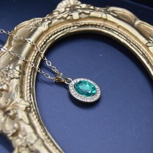 Faux Emerald Stone Necklace